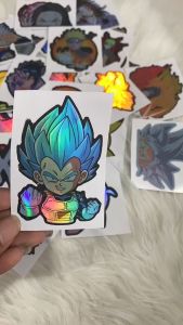 Stiker Hologram Anime Vegeta Dragon ball ukuran 8 cm