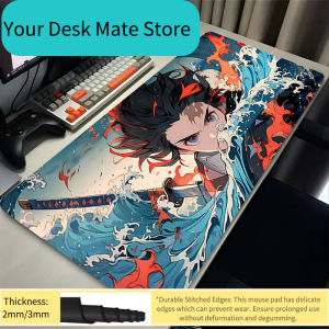 Bandai | Anime MousePad Gamer New Large Custom Kamado Tanjiro Mousepad D-demon Slayer Desk Mat Office Computer Accessories Mouse Mat