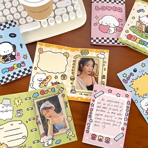 Set 6 Bìa Thiệp Cún Trắng 14x20cm Gói Card Bìa Kẹp Dễ Thương Midi Corner