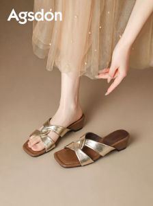 Agsdon | Heeled Slipper/Sandals French Style Wide Wearability Summer