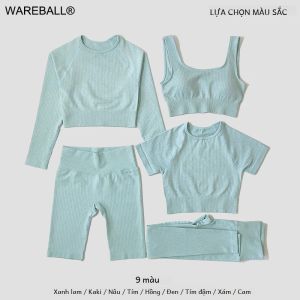 Bộ Yoga Liền Mạch Áo Thể Thao Tập Luyện Quần Áo Thể Thao Tập Gym Quần Legging Thể Dục Áo Ngực Áo Crop Top Tay Dài Thể Thao Phù Hợp Với