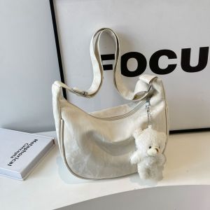 Casual Texture Fabric Dumpling Bag Crossbody Bag Simple Versatile Popular Internet Red Small Bag for Young Adults Daily Use