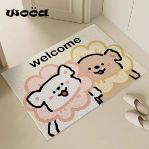Adorable Dog Cuttable Dirt-Removing Non-Slip Silk Loop Mat