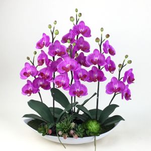 แจกันกล้วยไม้ประดิษฐ์ กระถางดอกไม้ปลอมตกแต่งบ้าน