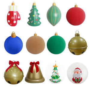 [crystalawaking]Inflatable Christmas Balls Waterproof Giant Christmas Ball Wear Resist PVC Blow Up Ball for Yards Lawns Porches Gardens