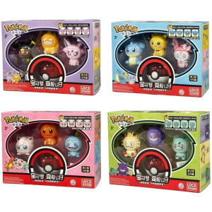 Pokemon Face Changing Pokeball Set Toy Pikachu Action Figure Anime Model Collectible Desktop Ornament Fans Birthday Gifts