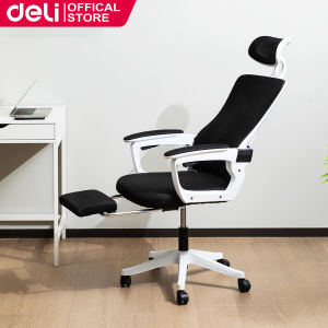 Deli Swivel Chair Mesh Office Chair Ergonomic Office Chair Computer Chair Gaming Chair with Footrest Adjustable Backrest E4935