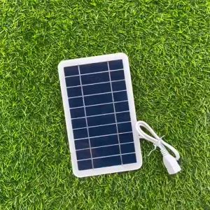 3W Solar Panel Energy Saving USB Port Charging Phone Polycrystalline Silicon Water-Resistant 6V Camping Travel USB Cable