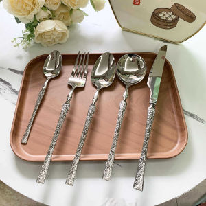 Nhỏ sáng tạo eo xử lý 304 Bộ đồ ăn bằng thép không gỉ dùng cho thực phẩm khách sạn nhà hàng dao và nĩa muỗng đẹp tây Dao ăn bít tết dao và nĩa muỗng tráng miệng