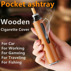 [🇵🇭 24h Delivery] Dollyy Portable Mini Ashtray Outdoor Fireproof Ashtrays Wood Grain Relief Style Creative Ashtray for Car Driving Office Fishing Travel