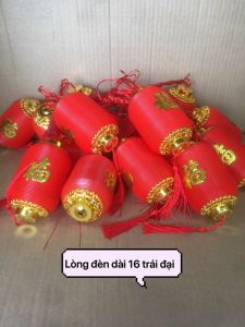 Lồng Đèn Led Đỏ Trang Trí Lễ Tết Dây 5m 16 bóng có phích nối tiếp