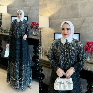 gamis motif simple produk kwee Amore by Ruby edisi gamis yura series dress viral kekinian