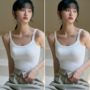 เสื้อกั๊กสายเดี่ยวแบบมีโครงสำหรับผู้หญิง ฤดูร้อนปี 2025 เสื้อชั้นในแบบมีโครงด้านหลังสวยงาม เสื้อชั้นในแบบมีแผ่นเสริมหน้าอก สีขาว เสื้อชั้นในแบบสวมสบาย