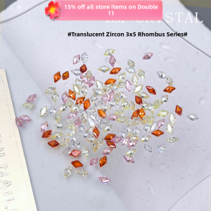 Ultra-Shiny 3x5 Diamond Shape Flat Bottom Nail Drill Zirconia New Model Ice Transparent Mini Small Size Adhesive Drill