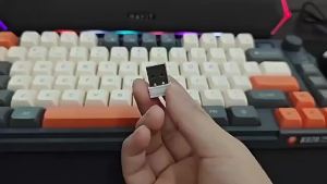 NexusClick Dual Mode Keyboard Mouse Combo with ScreenMini 80 Keys RGB BacklitRechargeableDPI AdjustableLong Battery for Game