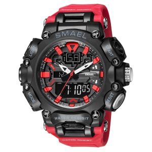 SMAEL | Military Watch Sport Waterproof 50M Stopwatch Analog Digital Wristwatches Week Display Alarm Clock 8053 Digital Watches Mens