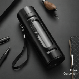 JIFANPAUL | Portable Heat-Resistant Anti-Slip Glass Water Bottle