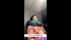 U-shaped Travel Pillow Inflatable Press Pump Flocked Neck Pillows Rest for Travel 充气枕