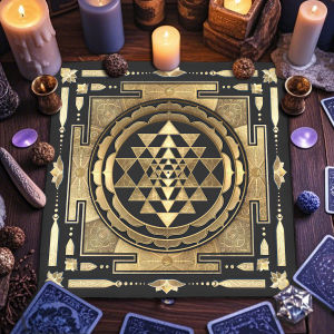 Golden Sacred Geometric Altar Cloth Spiritual Mandala Tarot Tablecloth For Divination Cloth Decor Witchcraft Oracle Cards Pad