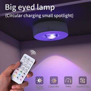 RGB White Led Night Light Wireless Under Cabinet Lights with Remote Control Rechargeable Lamp Spotlight for Wall Closet Cabinet