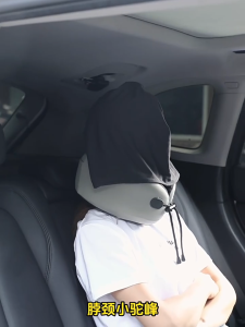 U-Shaped Neck Pillow with Hood - Portable Travel & Airplane Support Memory Foam Foldable Design