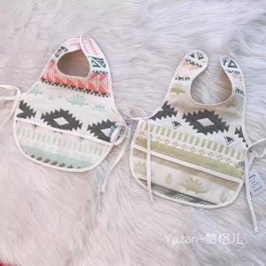 Yazan Pure Cotton Gauze Childrens Bib Baby Soft Bib Feeding Bib Eating Waterproof Baby Sleeveless Large