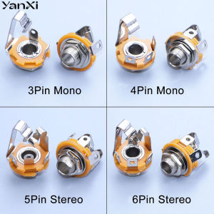  6.35mm / 6.5mm 1/4" Mono Stereo Plug Jack Audio Female Connector 6.35 Welding Type Microphone Panel Socket DIY Parts
