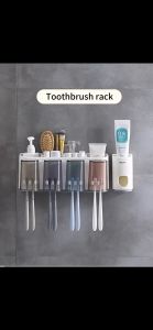 DuduMart Toothbrush holder with toothpaste dispenser squeeze toothpaste Storage