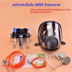 3-in-1 Air Supply 6800 Full Mask Supplied Air Fed Safety Respirator ป้องกันฝุ่นฟอร์มาลดีไฮด์สําหรับจิตรกรรมและสารเคมี