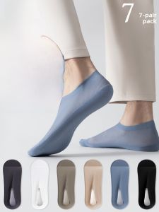miiow | Mens Invisible Breathable Ice Silk Socks Anti-slip Boat Socks Absorb Sweat Antibacterial Short Socks MiiOW Cat Man Brand