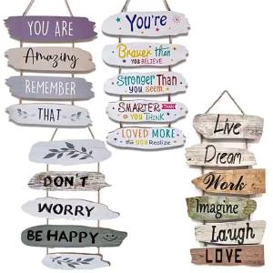 HUIYANGXU | Rustic Wood and Jute Sign Wall Decor Hanging