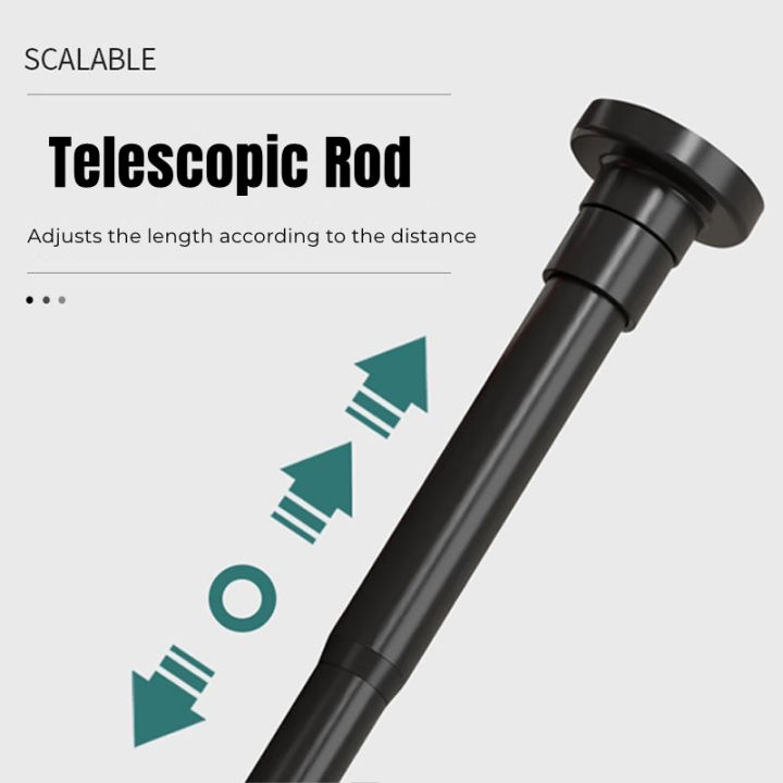 UUOY No Punching Clothing Rod Telescopic Shower Rod Adjustable ...