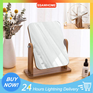 360 Degree Portable Adjustable Wooden Mirror: Perfect for Your Living Room, Bathroom & Desk