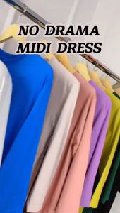 Midi Dress Terbaru 2023 NO DRAMA: Desain Nyaman dan Bahan KAOS KATUN COMBED
