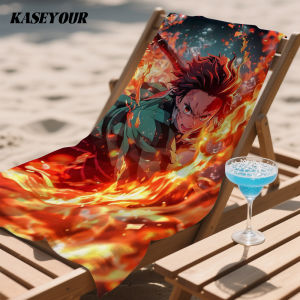 1PC D-Demon Slayer Khăn Tắm Sợi Nhỏ Khô Nhanh Nhẹ Để Bơi Lội Cắm Trại Yoga Đi Biển Thiết Kế In Hình