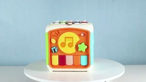 Chinese English Music 7 In 1 Electrical Activities Cube Multifunction Puzzle 7 Sided Musical Toys Early Interactive Toys Rechargeable Battery