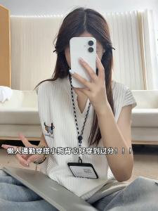 White Texture Camisole Vest Women Summer Thin Sleeveless Dog Sausage Embroidery T-shirt Inner Wear Top V-neck A-line Narrow Shoulder