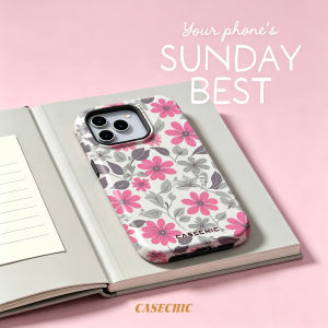 Potdemiel | Grey Blob Camo For 2 in 1 Flower Case For iPhone 17 16 15 14 13 Pro Max Luxury Phone Cover CaseChic