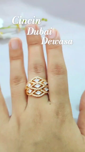 A181 - Cincin Dewasa Wanita Cincin Permata Pink Krawang Xuping Ori Perhiasan Lapis Emas - Cute