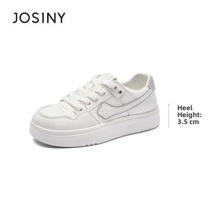 Josiny | Platform Casual White Shoes Heel Elevating