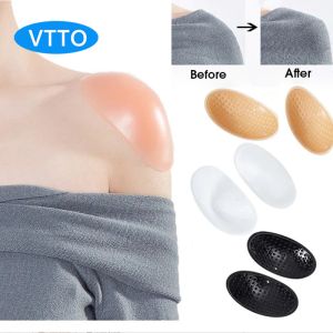 VTTO แผ่นรองไหล่ซิลิโคนระบายอากาศ 1คู่ ผู้หญิง กลับมาใช้ใหม่ได้ กว้าง ฝูง ตั้งแต่วันที่ 1 กำหนดไว้ ประกาศสำหรับผู้หญิง