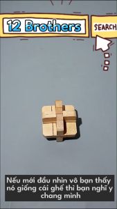 Đồ chơi khóa gỗ 12 brothers Yuca Puzzle - 12 anh em Thử thách giải đố thông minh Hack não Trí tuệ Đồ chơi Tư duy Xếp hình 3D