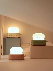 JOYCE Lamp Toast Lamp Cute Bread Lamp Night Light Warm Candle Table Lamp LED Aesthetic Bedside Lamp