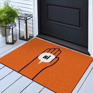 Cartoon Door Mat Welcome Alphabets Non Slip Doormat for Entrance Indoor Outdoors Wear Resistant Entrance Mat