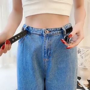 Simple Love Belt Versatile Jeans Belt Pink Thin Belt Woman For Dress Tali Pinggang