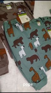 SETELAN BAJU TIDUR PIYAMA ANAK NEW BORN KARAKTER MAMALIA USIA 6 - 12 BULAN