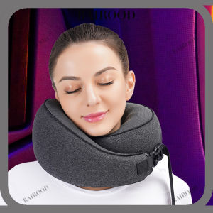 Travel Pillow 100% Pure Memory Foam Neck Pillow Comfortable & Breathable Cover Machine Washable Airplane Travel Kit with 3D Contoured Eye Masks Earplugs and Luxury Bag Standa