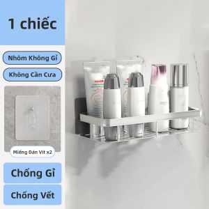 Giá Để Đồ Nhà Tắm Treo Tường Hình Tam Giác Hai Tầng Không Cần Khoan Chất Liệu Hợp Kim Nhôm Dùng Để Đựng Dầu Gội & Phụ Kiện Tắm