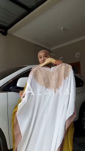 Nadine Kaftan Bordir Detail Mote Babydoll Ceruti Premium Fit to XXXL Pj 140 cm (Tanpa Inner)