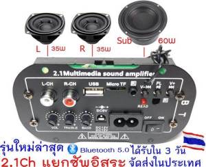 Subwoofer Amplifier with Bluetooth, Dual Microphone and Car Compatibility, AC 220V, 12V, 24V, and Stereo Power (สปอตกรุงเทพ)